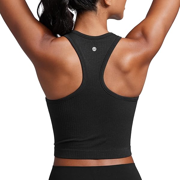 Women's 1/2/3 Pack Ribbed Workout Tank Tops With Built In Bra - View #6