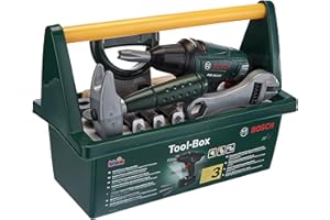 Theo Klein 8429 Caisse Outils Bosch Avec Marteau Scie et de Nombreux Autres Accessoires VisseuseDévisseuse Bosch Piles Dimensions : 31 cm X 165 cm X 225 cm Jouet pour Enfants Partir de 3 ans
