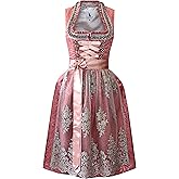 Alpenmärchen ALM1014 Robe traditionnelle midi Dirndl de la collection exclusive avec tablier