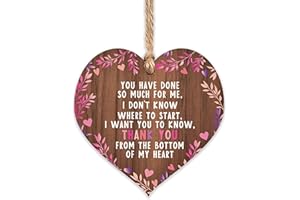 MANTA MAKES Thank you wood sign for her | best friends wooden hanging heart | sentimental inspirational gift for cheer up women | friendship present uk | her girls