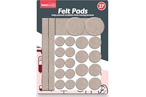 SOL 27pk Felt Pads - Floor Protectors for Chair Legs & Furniture Feet - Durable Felt Pads to Safeguard Floors - Ideal for Home & Furniture Protection