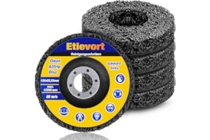 ETIEVORT 5 Pièces Disques de Nettoyage CSD 125mm, Disque Meuleuse, Disque Abrasif, Disques de Nettoyage Meuleuse CSD Disque pour Enlever la Rouille de la Peinture (Noir)