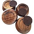 Prime Woodcraft Walnut Wood Furniture Risers - Premium Bed Risers with 1 Inch Extra Height for Cleaning and Convenience - Table Risers, Sofa Riser, Desk Riser for Home and Office (4 Pack)