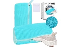 HUIJUTCHEN 2 sacchetti per il lavaggio delle scarpe, per la biancheria, per scarpe, per la biancheria, con chiusura lampo, per la lavatrice (Blue)