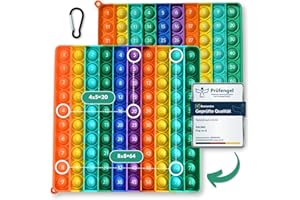 Valino PopIt 2 in 1 Multiplikationsbrett und Hundertertafel | 1x1 Lernen Spiel für Montessori | XXL Pop On It Fidget Toy