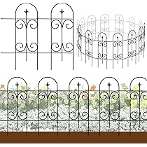 Panneaux Clôture Métal Décorative Clôture De Jardin Décorative - 5 Panneaux Métal 305 X 43 Cm - Noir Pour Parterres Barriere Jardin Exterieur