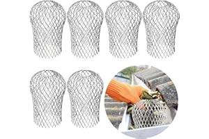 otuiaim [6 pezzi] Parafoglie per Grondaie in Lega di Alluminio - Protezione Antipioggia per Tubi di Scolo, Metallico Filtro a Rete Coperture per i Tubi di Caduta, Muschio, Fango, Palline