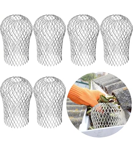 ABCISI Gutter Guard Filter 3.5"-3", PVC Termination Cap Mesh Screen Roof Vent Cover Stainless Steel Conical Exhaust Pipe Cover Downspout Guard Filter St