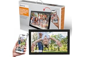 Denver PFF-2160 Digitaler Wi-Fi Bilderrahmen – 21,5 Zoll Full HD IPS Touchscreen, Integrierte FRAMEO Software, Dual-Band Wi-Fi, Timer-Funktion, Wandmontierbar, Schwarz