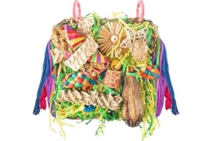ERKOON Vogelspielzeug, Nymphensittich Futter Wellensittich Spielzeug Bird Feeder Toy for Parakeets Papagei Kauspielzeug,Vögel Am Käfig Installieren Können für Alle Papageien & Vogel (Gelblich Grün)