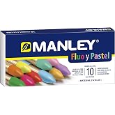 Manley Pack of 10 Professional Fluoride and Pastel Colour Wax Crayons | Soft Wax Crayons Case with Soft Stroke | Can Be Mixed