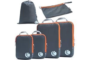 Cipway Kompressions-Packwürfel-Set, ultraleicht, erweiterbar, Reise-Organizer für Handgepäck (grau, 6 Stück)