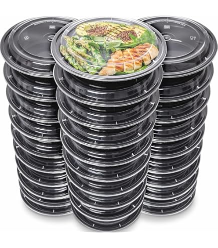 BigDean 15 Stück runde Meal Prep Boxen 700ml mikrowellengeeignet wiederverwendbar lebensmittelecht Mealprepboxen Meal Prep Box Meal Prep Container Essensbox Lunchbox