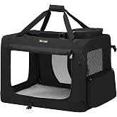 FEANDREA Dog Box, Carrying Box For Car, Dog Carrying Box, Foldable Cat Box, Oxford Fabric, Black, 50 x