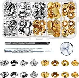 10 Set Di Bottoni A Pressione In Rame Metallico - Dimensioni 10-20 Mm, Perfetti Per Cucito Fai Da Te E Riparazioni