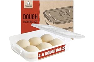 Chef Pomodoro Dough Proofing Box, 14 x 11-Inch, Fit 4-6 Dough Balls, Household Pizza Dough Tray Kit (Grey) (CP-DB)