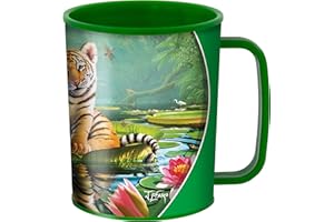 ‎3D LIVELIFE 3D LiveLife Trinkbecher - Tiger Lily von DeluxeBase. 3D Linsenförmige Große Katze Plastikbecher. 300ml Becher für Kinder mit Original Kunstwerk, lizenziert von bekannt Künstler, Jerry LoFaro
