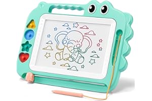 SGILE Juguetes para Niños, Pizarra Magnética Infantil para Aprendizaje Temprano, Cuaderno de Dibujo Borrable en Color, Regalo para Bebés, Niñas y Niños, Pizarra Mágica para Niños de 3 4 5, Verde