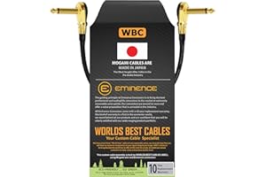 WORLDS BEST CABLES Mogami 2319-15 cm (6 pollici) - Cavo patch per effetti strumentali con connettori TS placcati oro, a basso profilo, ad angolo retto tipo pancake TS (6,35 mm)
