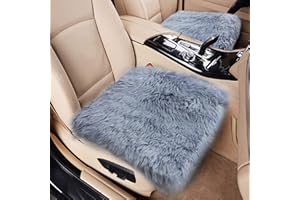 Big Ant Premium Winter Car Seat Cushion - Car Cushion for Driving Seat Fit for Cars & Office Chairs, Anti-Slip Design with Elastic Hooks, Grey (45x45cm)