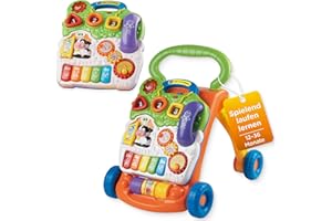 VTech Baby Spiel- und Laufwagen I Interaktive Laufhilfe mit Licht Musik & abnehmbarem Spielboard I Lerncenter mit Klaviertasten & Formen I Bremse & Lautstärke regelbar I Kinder 12–36 Monate