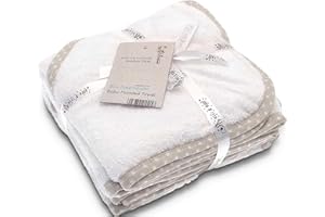COUNTRY CLUB 2 Super Soft White eLLi and Raff Baby Hooded Bath Time Towels made from Eco-Friendly Bamboo Fibres