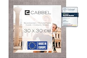CABBEL marco 30x30 cm, Gris (Hormigón), marco de madera MDF resistente, cristal Plexi inastillable, para colgar, ideal para fotos/cuadros/collage