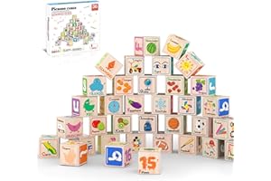 PicassoTiles Dados magnéticos, bloques de construcción magnéticos, centro de actividad sensorial, 1 pulgada, cubo de rompecabezas, 216 patrones, juguetes educativos tempranos, letras, alfabeto, forma