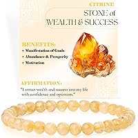 Bracciale Uomo,Braccialetto Di Cristallo Di Citrino Di Pietra Naturale Braccialetto Di Ghiaia Alla Moda Con Chip Di Perle Regolabile Con Chiusura A - Foto 7