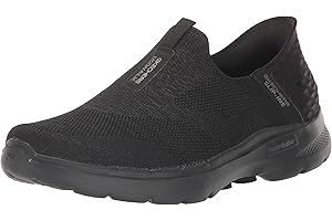 Skechers Women's Hands Free Slip-ins Go Walk 6-Fabulous View, Zapatillas Mujer, Black, 38 EU Ancho