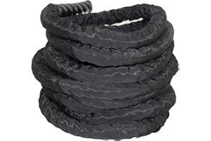 ‎POWRX POWRX Battle Rope mit Überzug I Ø 38 oder 50 mm I Trainingsseil Sportseil Schlagseil Tau Seil für Fitness Kraft Training I versch. Länge I Wandhalterung optional (50 mm, 9 m)