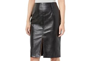 PELISY Falda sexy de piel sintética para mujer, de talle alto, de piel sintética