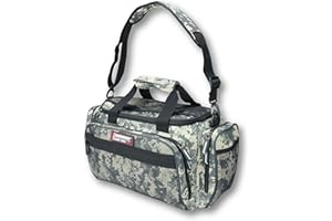 Robinson Angeltasche - Tackletasche mit Schaumpolsterung, Strapazierfähiges Reißfestes Material, Verstellbarer Tragegurt, Mehrere Außentaschen - Camo Voyager (Medium)