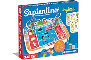 Clementoni Sapientino - Inglés, juego educativo con bolígrafos parlantes niños de 3 a 6 años, con 16 cartas y más de 32 actividades para aprender voaboles ingleses, fabricado en Italia, idioma