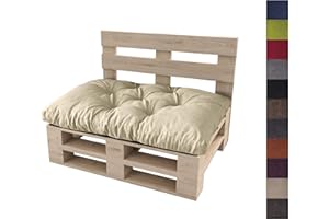 sunnypillow Palettenkissen Auflage Set für Europaletten Indoor und Outdoor Palettenpolster Palettensofa Kissen mit schöner Steppung viele Farben und Größen zur Auswahl Sitzkissen 120 x 60, Cremefarben