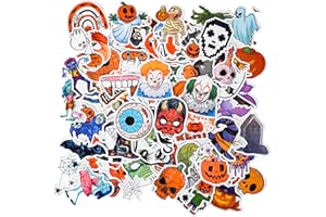 KIMIMARA 100 PCS Halloween Radium Jet Autocollants Citrouille FantôMe SorcièRe Partie DéCoration ImperméAble Autocollants Enfants Adolescents Adultes Guitare Skateboard VéLo Autocollants