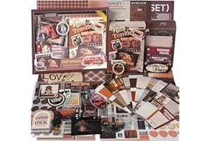 Funto Kit per Scrapbooking (116 PCS), Serie Life Collection - Viaggio nel Tempo, Perfetto per Materiali Bullet Scrapbooking, Planner DIY Arts Craft Collage