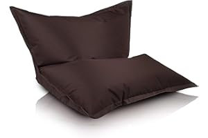 Bepouf - Pouf a Sacco, Cuscino Morbido in Poliestere con Imbottitura in Palline di Polistirolo, Poltrona a Sacco Adatta per Camera, Salotto e Esterni - Dimensione Media 170x135, Colore Marrone Scuro