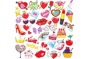 Acuiwer 36 pièces Valentines Diamond Painting DIY Peinture Diamant Autocollants de Diamant Kits 5D Kit de peinture Diamant pour enfant