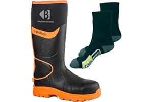 TOOL MONKEY Buckler Buckbootz BBZ8000 Hi Visibility Neoprene Safety Wellington Boots with TM Boot Socks