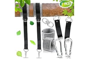 cygjing Mocowanie hamaka, huśtawka, mocowanie liny, hamak do zawieszenia z 2 ochraniaczami na drzewo, 2 karabińczykami premium i 1 krętlikiem ze stali nierdzewnej (pojemność 1000 kg)