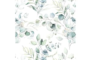 xupingjiti Carta da parati autoadesiva floreale acquerello foglie e fiori carta da parete 44x300cm vintage pellicola decorativa per mobili in PVC vinile adesivo da parete