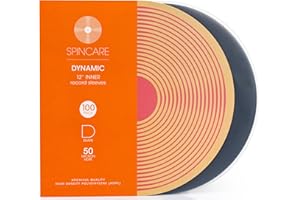 SPINCARE 100x Pochettes Intérieures Disque Vinyle 33 Tours 12" LP | Dynamic Anti-Statiques Pochette De Protection en Plastique | Qualité Supérieure 50 Micron HDPE | 307mm x 307mm