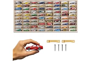 ART TWIST HOME Vetrina Vitrina Expositora para Colecciones con 80 Compartimentos | Expositor Coches Hot Wheels | Vitrina Pared 78,5cm x 40cm x 4cm | Expositor de Madera (Mensola Senza Motivo)