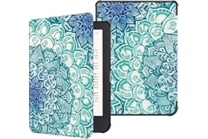 Fintie Custodia per Kobo Clara HD 6" 2018 - Ultra Sottile Leggero Cover Protettivo in Similpelle con Auto Sveglia/Sonno Funzione per Kobo Clara HD 6 Pollici E-Reader, Emerald Illusions