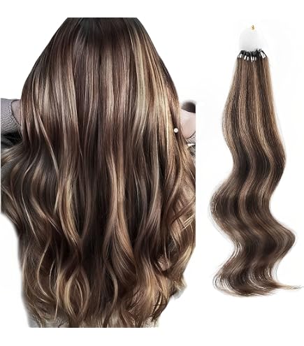 Nano Remy Echthaar Microring Loop Extensions Haarverlängerung 200 Strähnen Glatt
