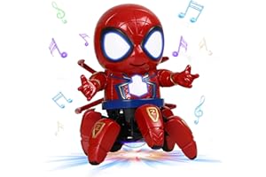 SK MISS Robot Toys with Lights&Music, Spider-man Dancing Toy for Kids, Toddlers Spider Robot Sound Toys, Birthday Present for 2 3 4 5 6 Year Olds Boys Girls
