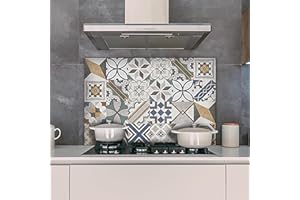 CREARREDA Spritzschutz für Küche aus Aluminium, made in Italy, Schutz für Herd und Wand, waschbar und einfach zu montieren, Spritzschutz aus Metall, 48 x 72 cm