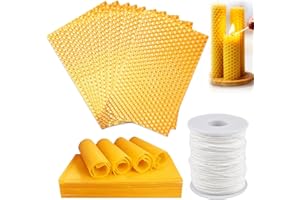 LUYUTTN 20 Stück Bienenwachsplatten,Bienenwachskerzen Selber Machen,bienenwachsplatten für Kerzen mit docht,100% reines Bienenwachs,Wachsplatten 13.2 x 9cm,DIY Kerzen Bastel Set,Zur Basteln,Weihnachtskerzen