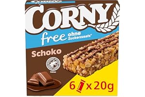 ‎CORNY Müsliriegel CORNY free Schoko, ohne Zuckerzusatz, 67 kcal pro Riegel, 6x20g